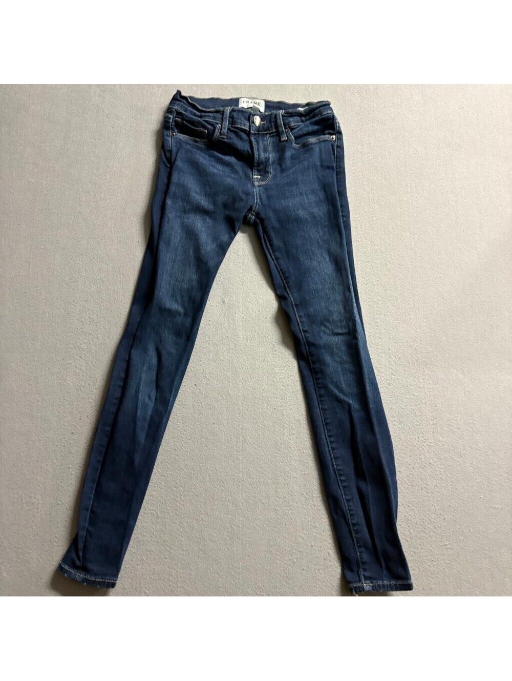 Frame Denim Le Skinny de Jeanne Crop Jeans Womens 24 Dark Wash Stretch Blue